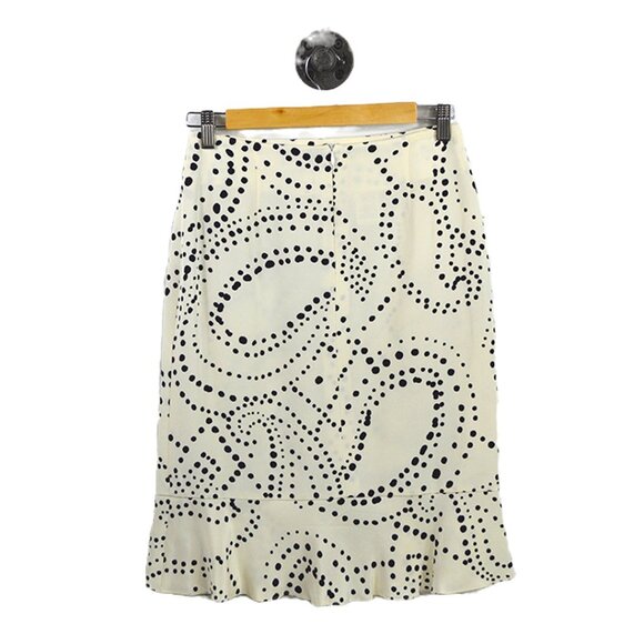 Ecaille Paris Poka Dot Silk Print Skirt #174-26 - Picture 3 of 3